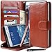 Style4U Galaxy Note Edge Case, Note Edge Case, Premium PU Leather Stand Wallet Case with ID Credit Card/Cash Slots for Samsung Galaxy Note Edge+ 1 Stylus [Brown]