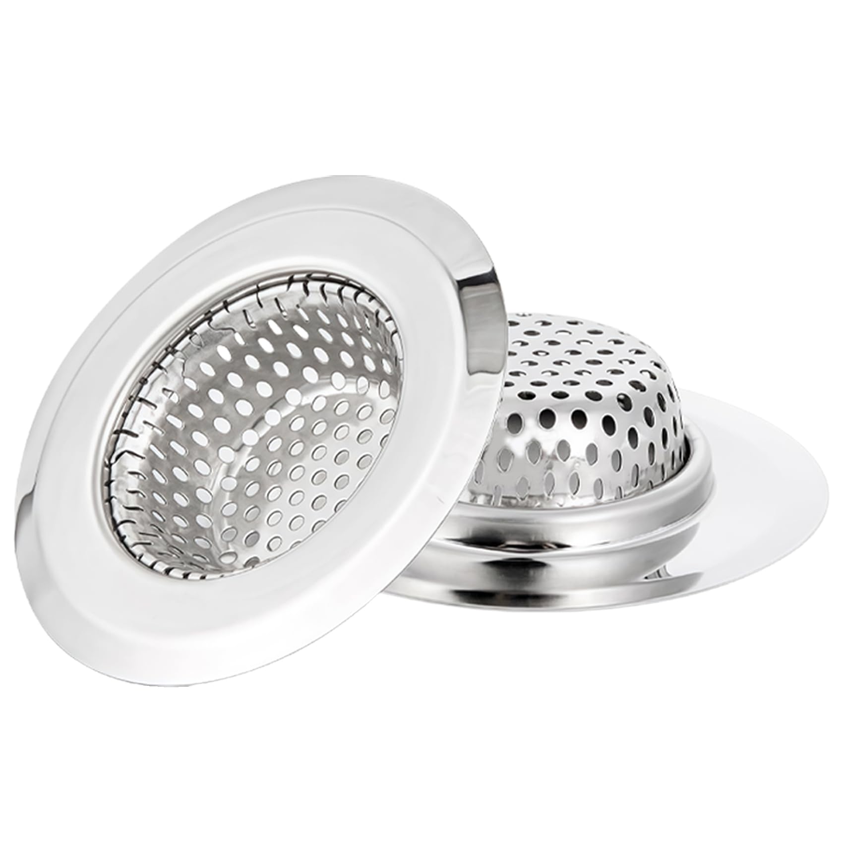 Photo 1 of 2 Pack Bathtub Drain Strainer, 2.75" Top / 1.75" Basket Stainless Steel Drain Hair Catcher, Perfect for Bathroom Sink Bathtub Vanity Sink Basin Shower Room Balcony Floor Drain (2)