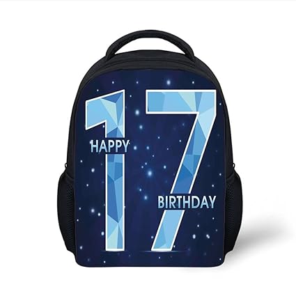 Amazon Com Iprint Kids School Backpack 17th Birthday Decorations