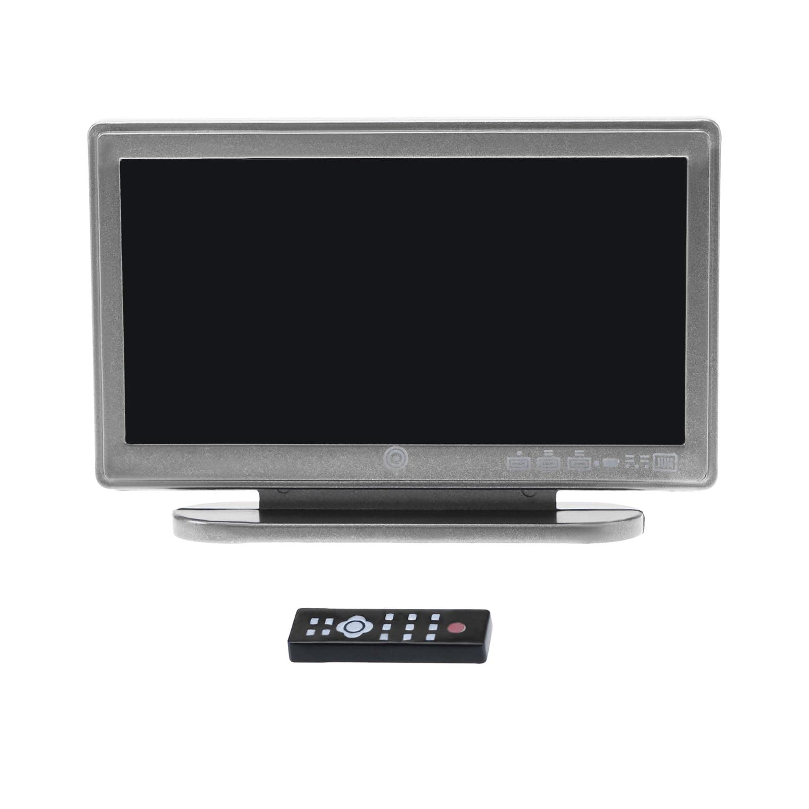 ECSiNG Dollhouse Miniature TV 1:12 Scale Plastic Mini Television Simulation TV with Remote Control Mini Furniture Model Dollhouse Decoration Accessories