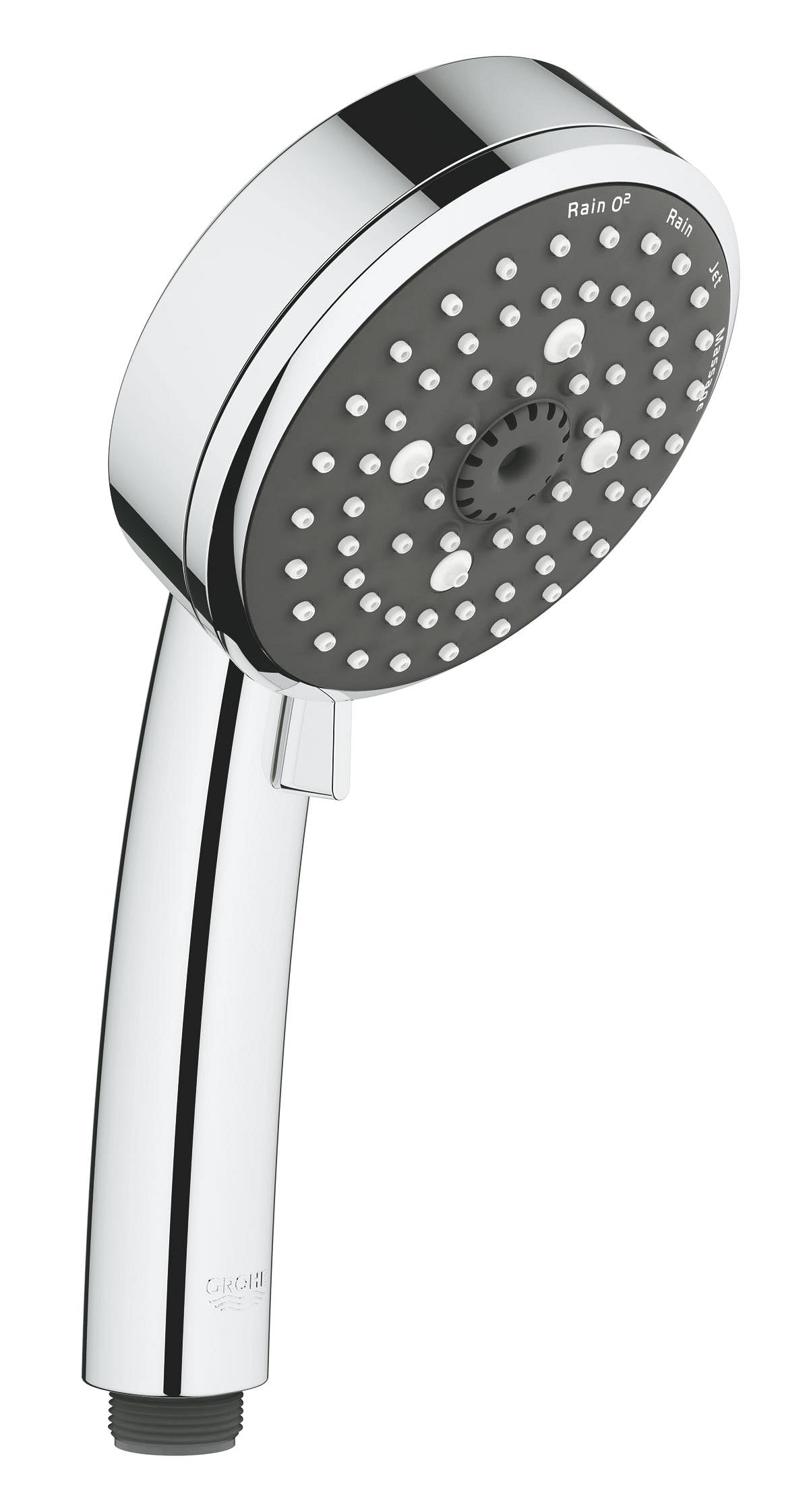 GROHE Vitalio Comfort 100 - Hand Shower - 4 Spray Options - Anti-Limescale System - 9.5 l/min Flow Limiter - Universal Mounting System - Water Saving - Chrome - 26094000