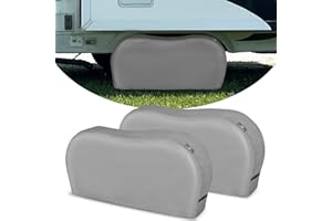 Explore Land Tough Dual Axle Tire Cover for Truck SUV Trailer Camper RV - Heavy Duty Wheel Protector Universal Fit Tire (Dual Alex Tire Cover-Charcoal, M (Fits Tire Diameters 26''-28.75''))