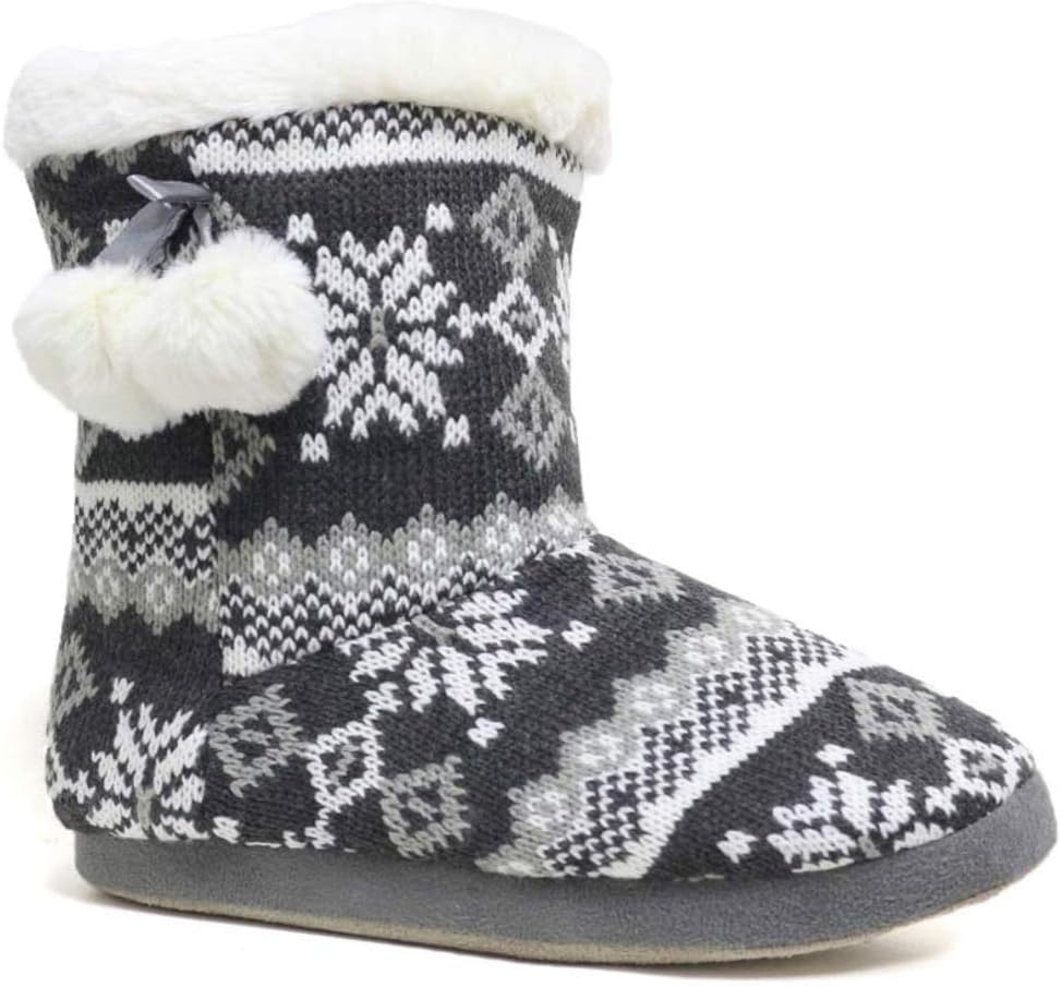 Slumberezz warm boot slippers pretty heart design for women