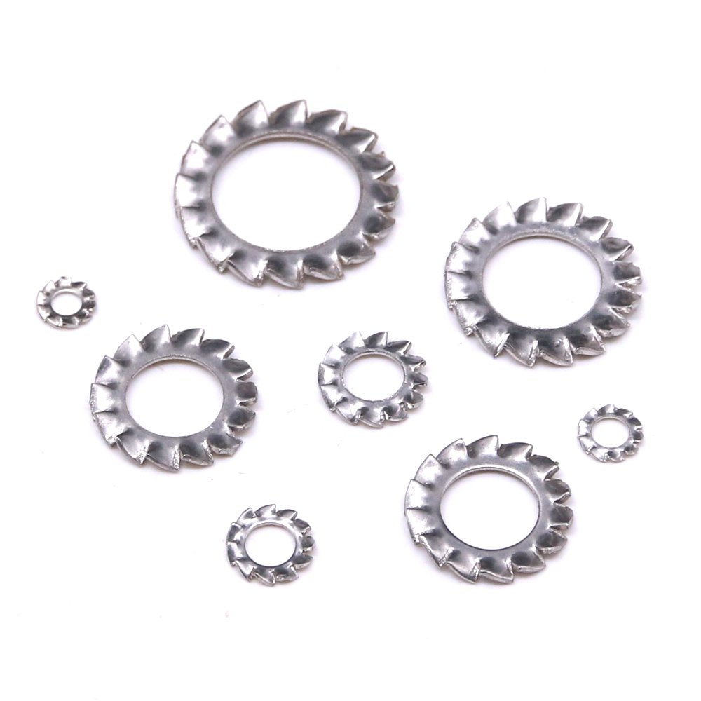 Hilitchi 300Pcs 304 Stainless Steel External Tooth Star Lock Washers
