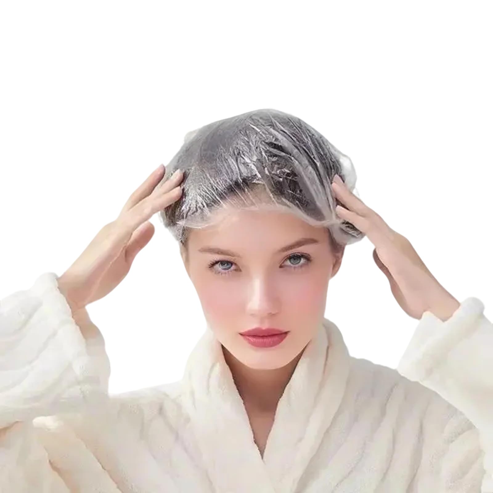 Photo 1 of 200PCS Disposable Shower Caps, Plastic Clear Hair Cap Large Thick Waterproof Bath Caps for Women & Men Unisex Reusable Travel Essentials for Deep Conditioning, Hair Treatment, Hotel, Spa, and Home Use