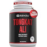 100% Pure Tongkat Ali 60,000mg - 200X Extract Men's Natural Health - Tongkat Ali Root Extract Powder - 90 Veggie Caps - Made 