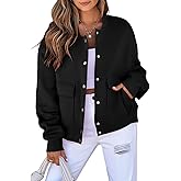 EVALESS Womens Crop Jacket Long Sleeve Shacket Lightweight Fall 2025 Casual Coat with Pockets