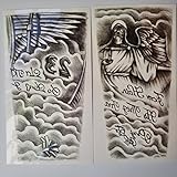 Kotbs 2 Sheets Similar Beckham Arm Tattoos Body Art Men Temporary Fake Tattoo Sticker Waterproof