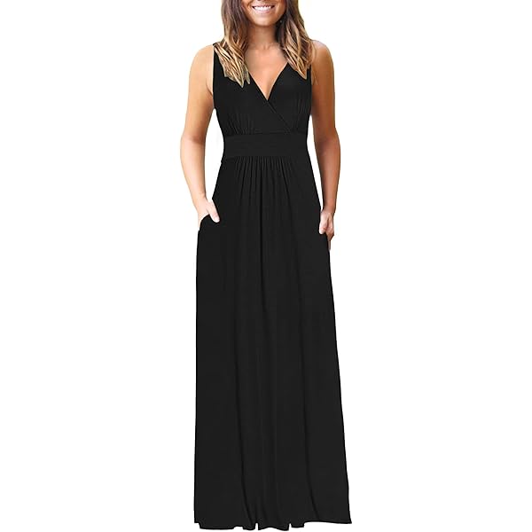 Amazon.com: Ever-Pretty V Neck Sleeveless Pleated Chiffon Maxi Plus Size Formal  Dresses for Women Bridesmaid Dresses Black US14 : Clothing, Shoes & Jewelry