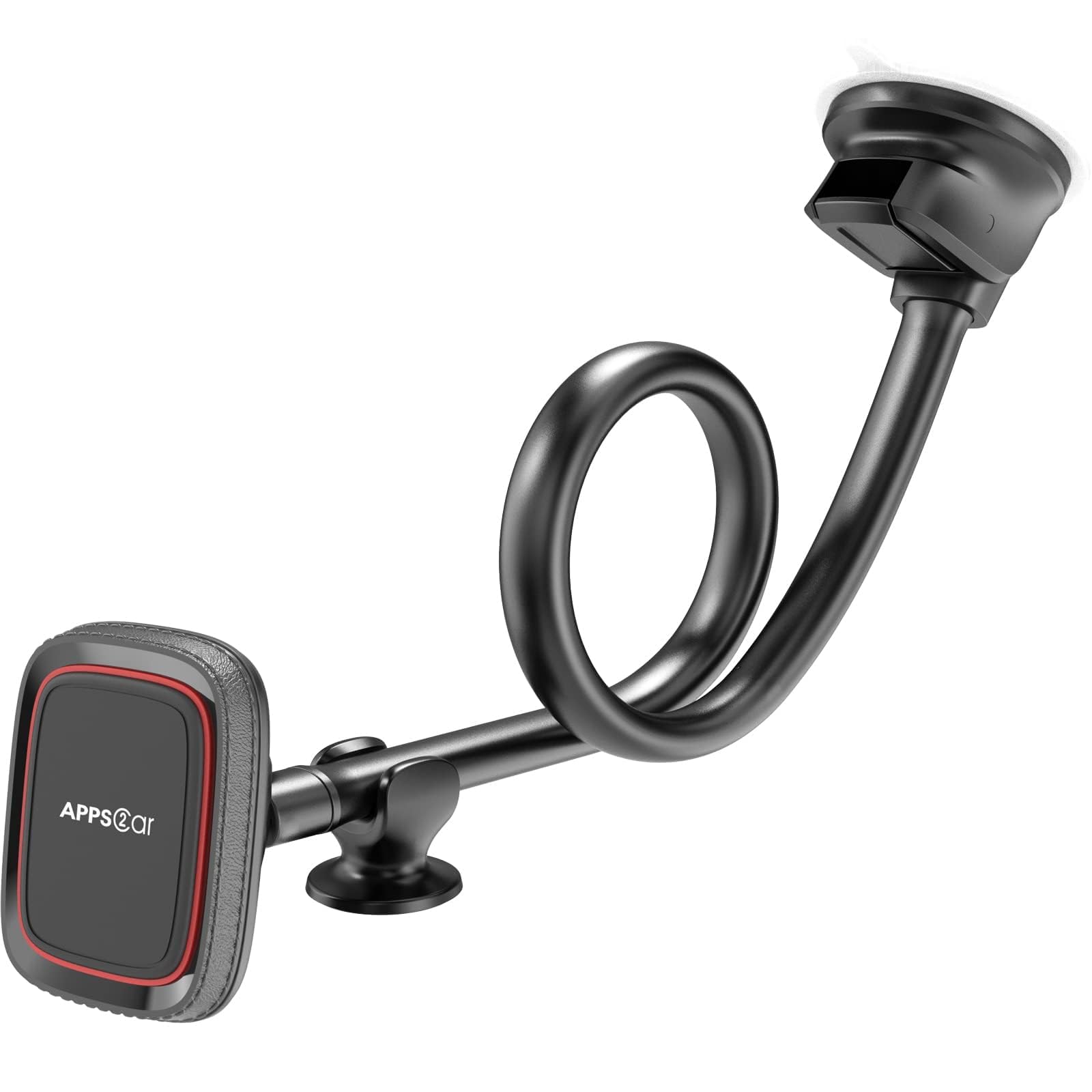 APPS2Car Magnetic Phone Holder for Car, Anti-Shake Windshield Phone Mount for Truck [Flexible Long Arm], Gooseneck Cell Phone Car Mount [6 Strong Magnets] Fit for iPhone & Android Smartphones