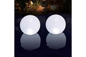Cootway Solar Floating Pool Lights, 14 Inch Color Changing Solar Pool Lights That Float, Glow in The Dark Waterproof Solar Pool Balls, Float or Hang Floating Lights for Pool, Party Decor - 1PCS
