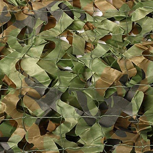 Woodland Camouflage Netting Camo Army Net for Outdoor Hunting Shooting Gaming Hide Home Pool Car Top Shelters Table Covers with 2 Self-Adhesive Non-Woven Tape (5M X 5M / 16.4X 16.4FT)