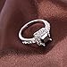 Woman Lady Retro Style Square Black Zircon Full Crystal Ring Jewelry
