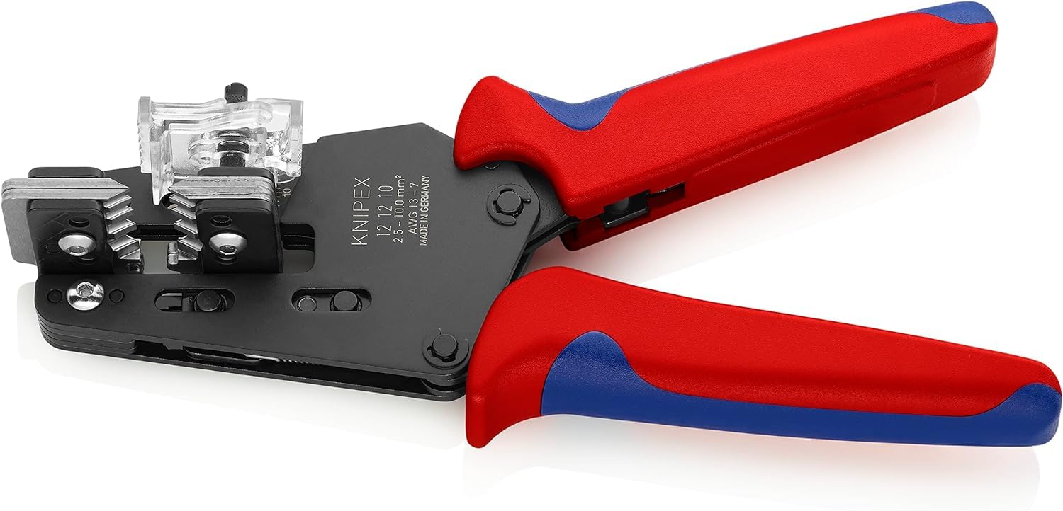 KNIPEX Precision Insulation Stripper with Adapted Blades with Multi-Component Handles 195 mm, 12 12 10