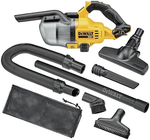 Vacuums & Floor Care - DEWALT 20V Handheld Vacuum Cordless, Car Vacuum with HEPA Filter, 6 Attachments and LED Light, High Performance Dry Only Small Shop Vac, Battery Not Included (DCV501HB)