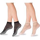 InnoHHustle Sheer Socks, 12 Pairs Nylon Socks for Women Sheer Ankle Sock Women Ankle Stockings Silk Sock w/Reinforced Bottom and Toe