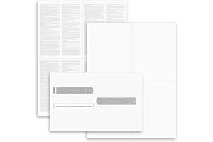 NextDayLabels - W-2 4-Up Employee Tax Forms, Instructions on Back" for 2025, for Laser/Inkjet Printer. Compatible with QuickBooks and Accounting Software ETC. (Pack of 100 Sheets & Envelopes)