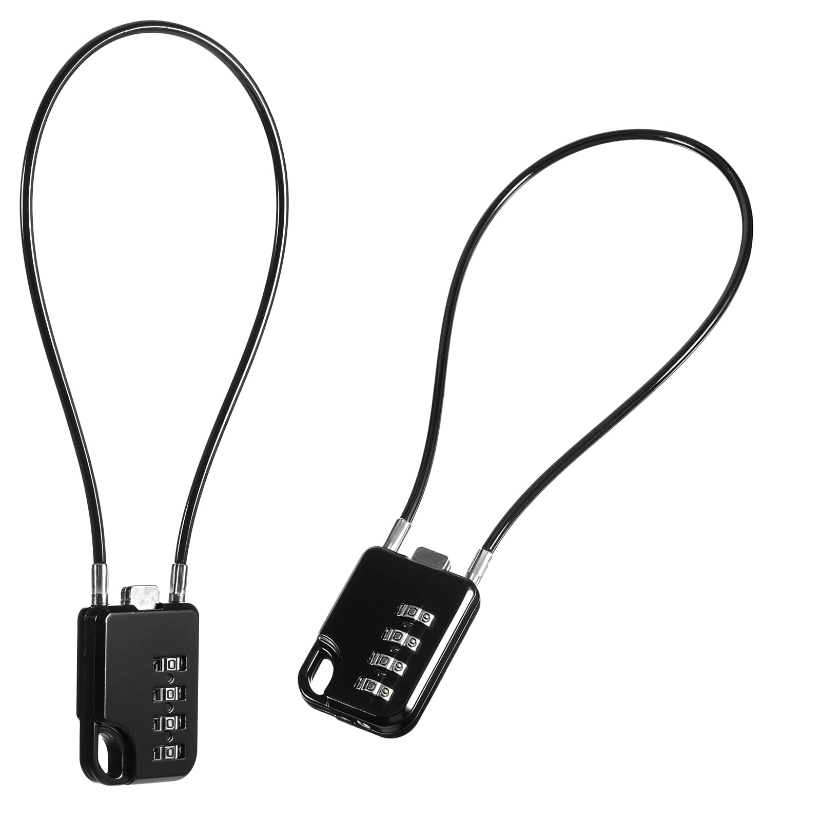 Photo 1 of 2 PCS Compact Design Resettable 4-Digit Combination Padlock with 12 Inches Long Cable, Small Cable Locks with Combination Durable Stainless Steel Cables Combo Lock Multipurpose Lock for Suitcase, Gym