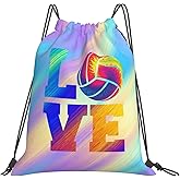 AIMASTZ Love Volleyball Unisex Drawstring Backpack Bag Sport Gym Travel Swim Sackpack