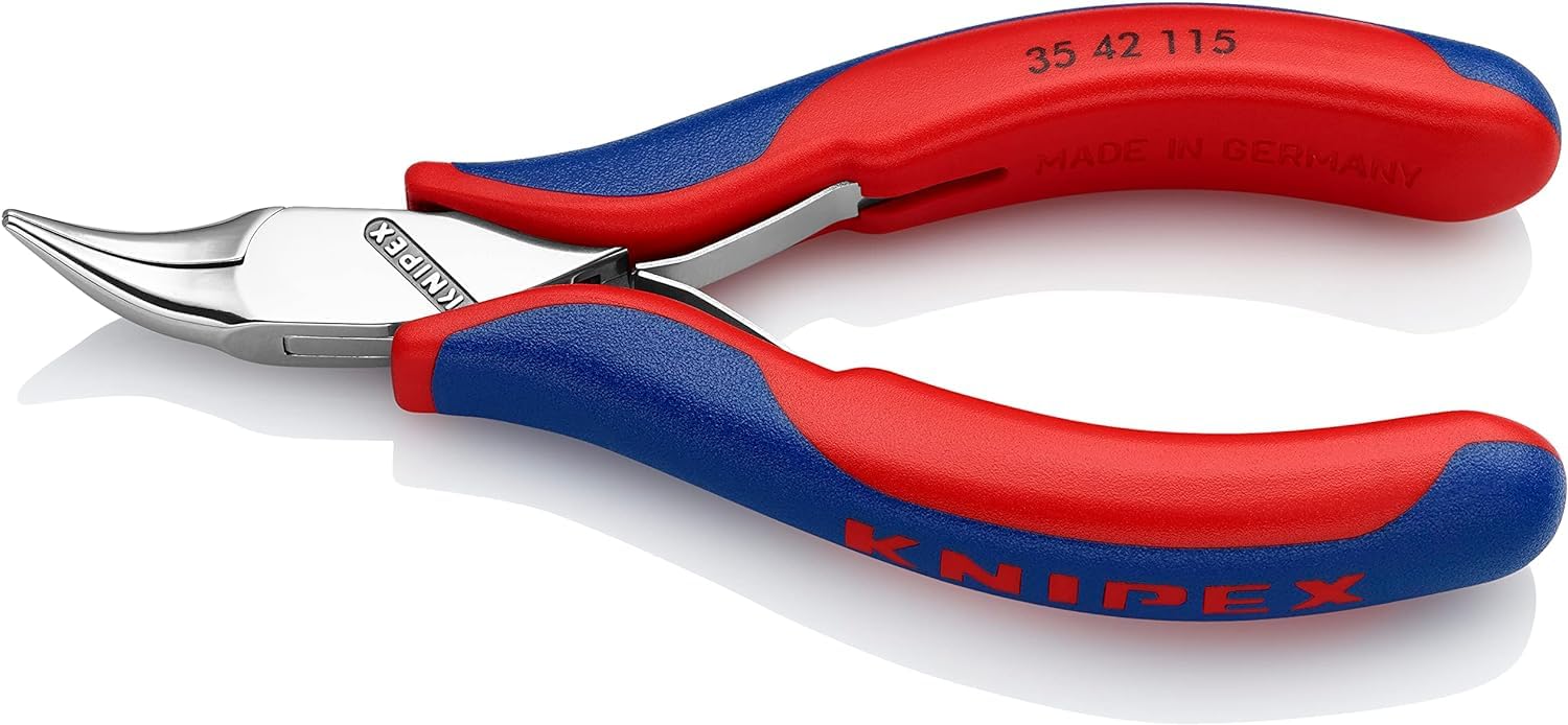 KNIPEX Electronics Pliers with Box Joint Self-Service Card with Multi-Component Handles 115 mm, 35 42 115 SB