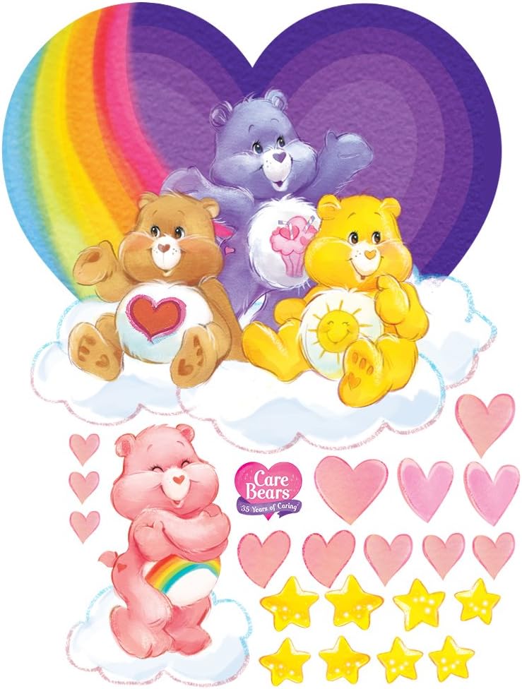 care bear with heart and rainbow