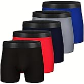 CSYER Men's Trunk Boxer Briefs Breathable with Short Leg Open Fly Underwear 5pcs S