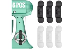 DAISYHOME 6PCS Cord Organizer for Appliances, Upgraded Kitchen Appliance Cord Wrap, Cord Holder Stick on Pressure Cooker, Coffee Maker, Air Fryer and Blender(3 Black + 3 White)