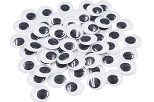 Sowaka 60 Pcs 1 Inch Wiggle Eyes Self Adhesive Pack Round Sew on Small Googly Eyes Stickers for Craft Scrapbooking Supplies Classroom Kids Children Handmade Project Decoration