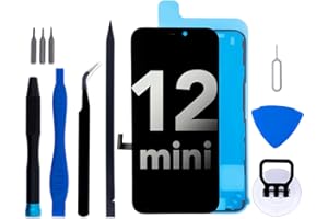 IGLOFIX for iPhone 12 mini Screen Replacement kit, 5.4" LCD Display 3D Touch Digitizer Assembly with Frame Adhesive and Repair Tools (Model A2399/A2176/A2398/A2400/A2399)
