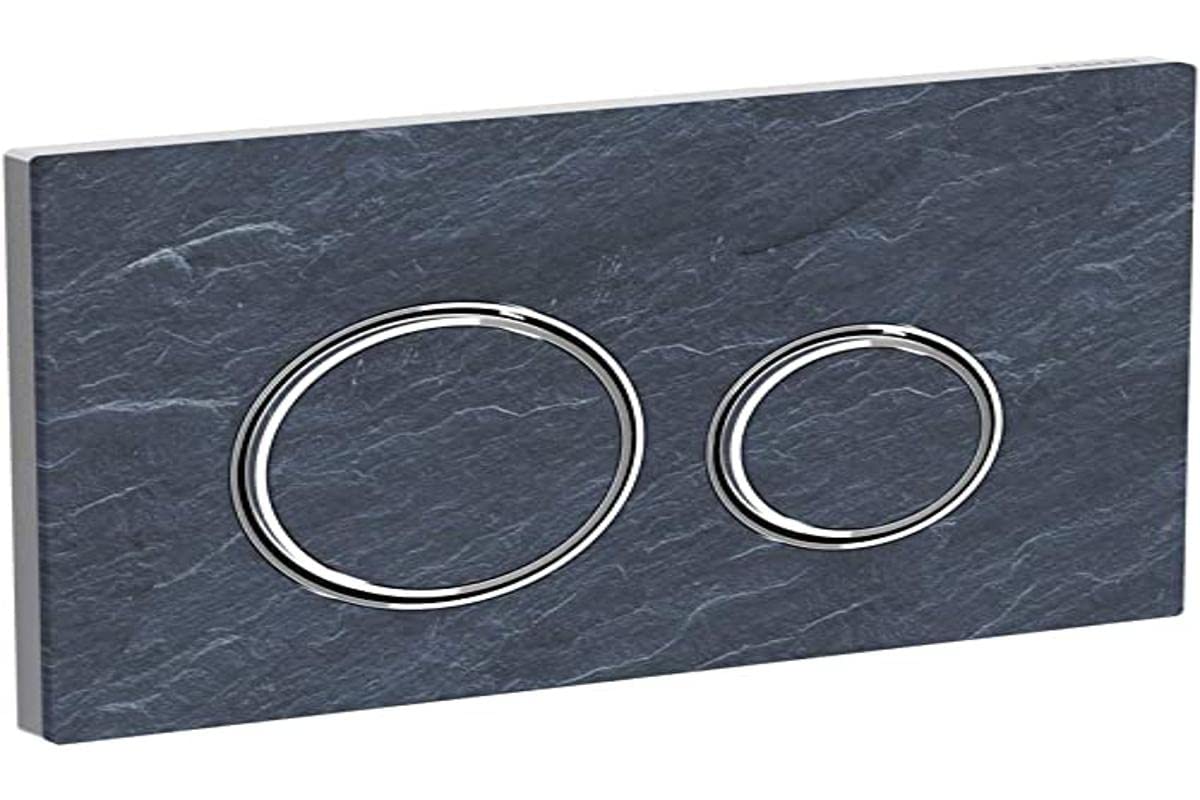 Geberit Mustang Slate/High Gloss Chrome Flush Plate - Large
