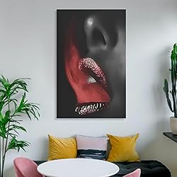 Black And White Sexy Woman Red Lips Smoke Aesthetic