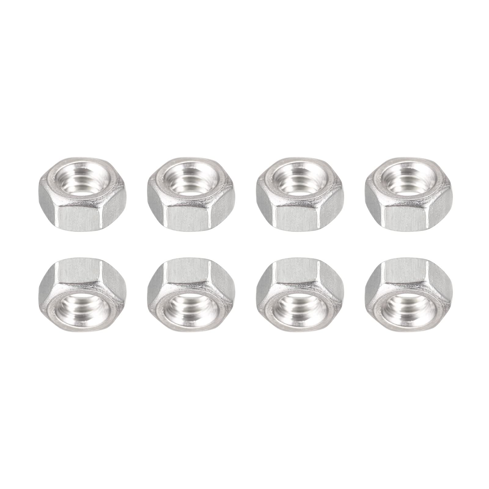DTGN 1/4-20(UNC) Hex Nuts - 8Pack - Good for Home Garage Repair - 304 Stainless Steel Hexagonal Nuts - Silver Tone