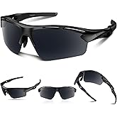 Polarized Sports Sunglasses for Men Women,UV400 Protection Sunglass for Running Cycling Fishing Hiking TR90