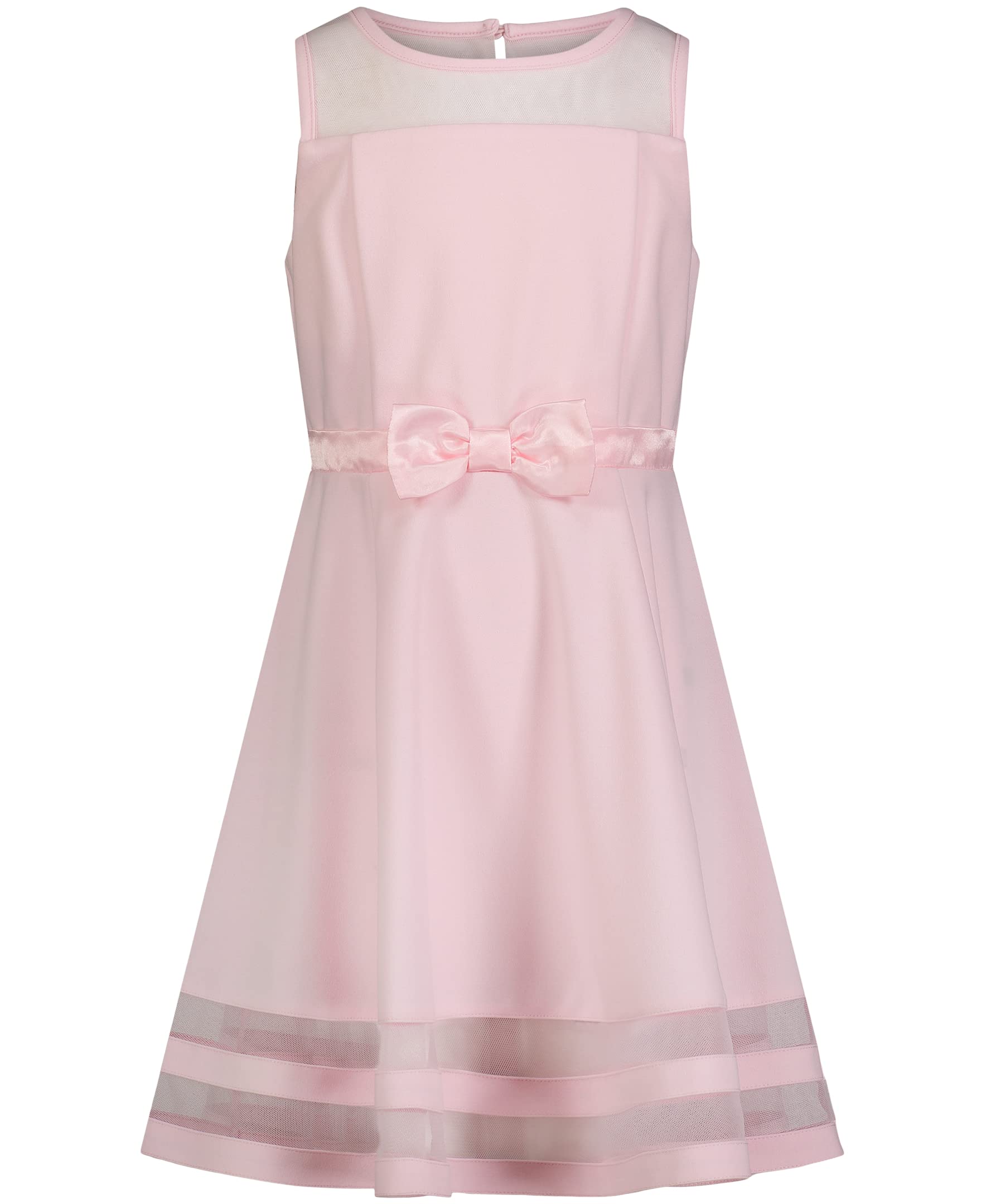 Calvin Klein Girls' Sleeveless Party Dress, Fit and Flare Silhouette, Round Neckline & Back Zip Closure, Sweet Pink, 8 Image Calvin Klein Girls' Sleeveless Party Dress, Fit and Flare Silhouette, Round Neckline & Back Zip Closure, Sweet Pink, 8 Image