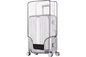 TANGABURU Clear Suitcase Cover - 20 24 26 28 30 Inch Waterproof PVC Suitcase Cover - Transparent Travel Suitcase Wrap - Protective Cover Case for Wheeled Luggage (30-Inch)