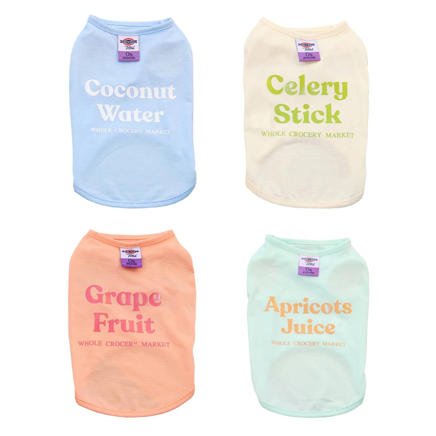 Izefia 4 Pieces Dog Shirts Clothes T Shirt for Small Dog Breathable Elegant Cool Summer Cotton Tank Top Vest for Puppy Cat M