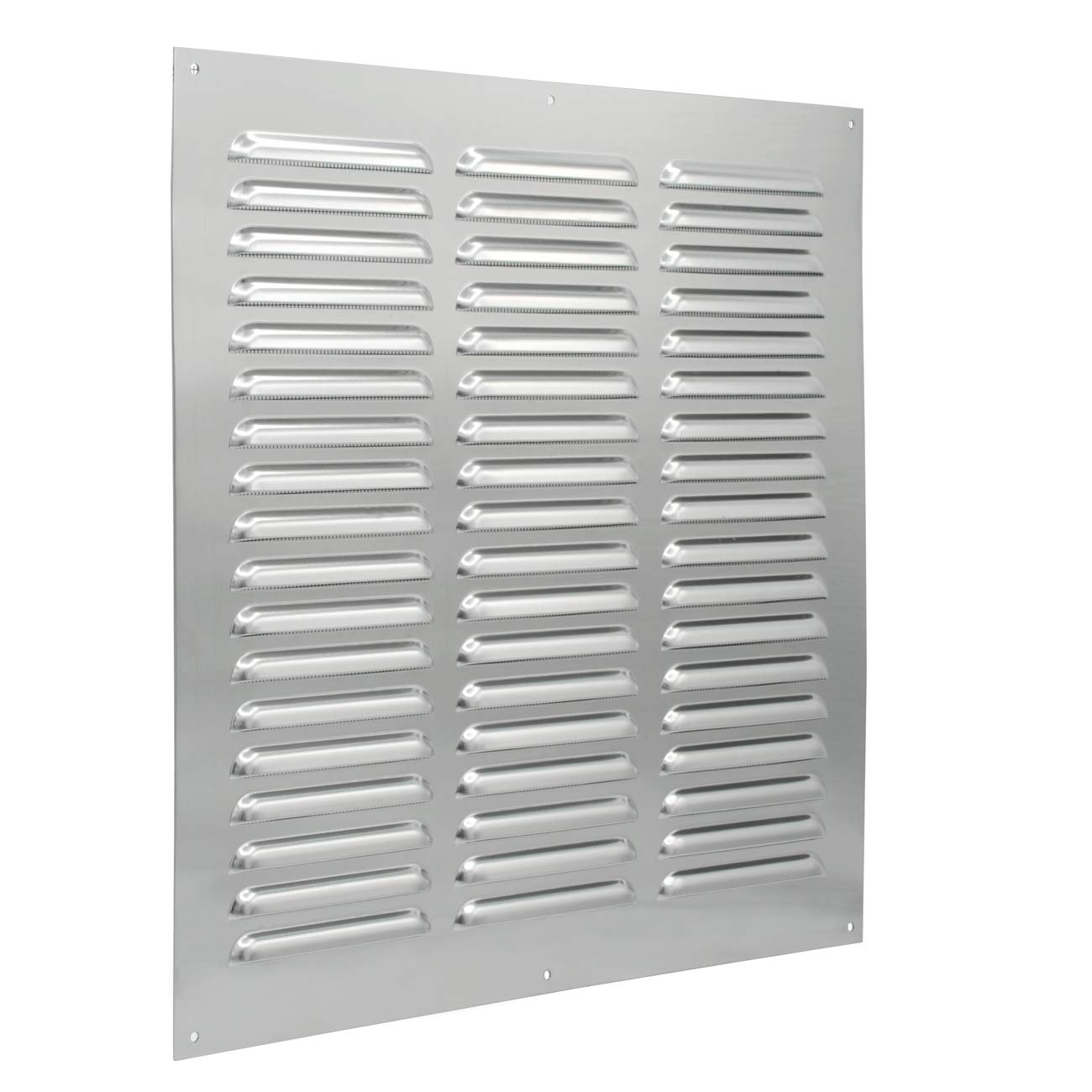 La Ventilazione GAL3030R Rectangular Metal Ventilation Grille to Overlay with Antiseptic mesh. Dimensions: 300 x 300 mm. Aluminium Colour