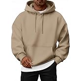 EFAN Mens Oversized Hoodies Fall Sweatshirt Winter Fleece Hooded Collar Drawstring Pullover With Pockets