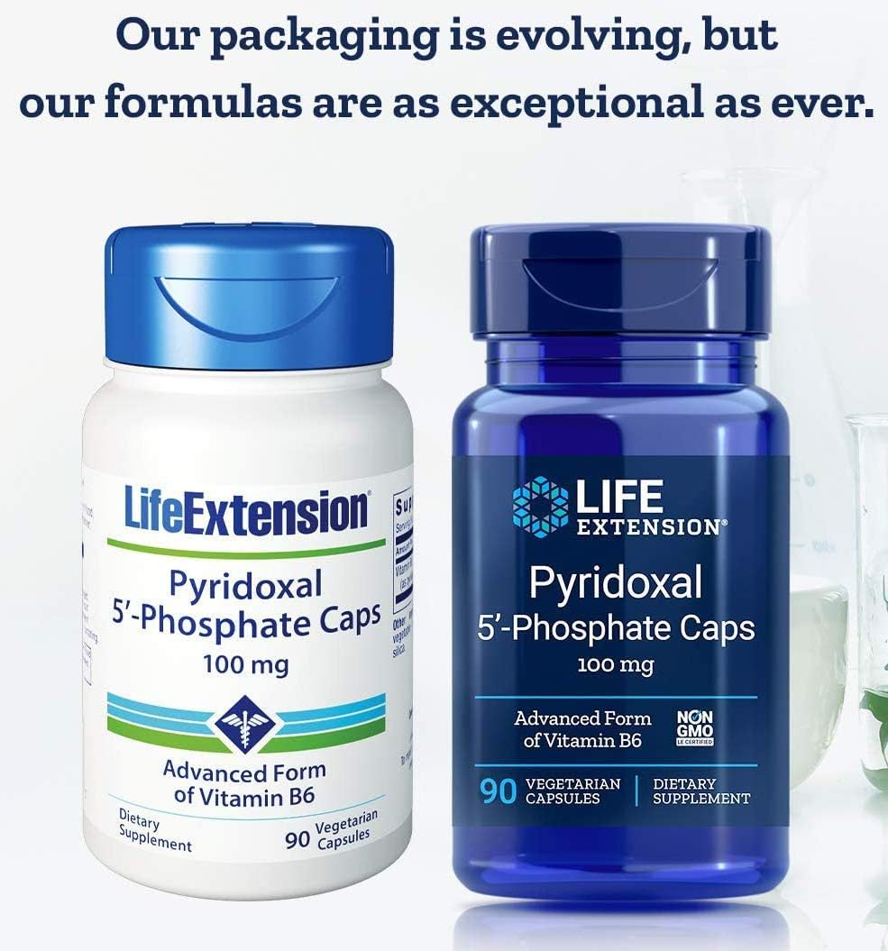 Life Extension Pyridoxal 5-Phosphate 100 Mg Vegetarian Capsules, 60-Count, packaging may vary: Health & Personal Care