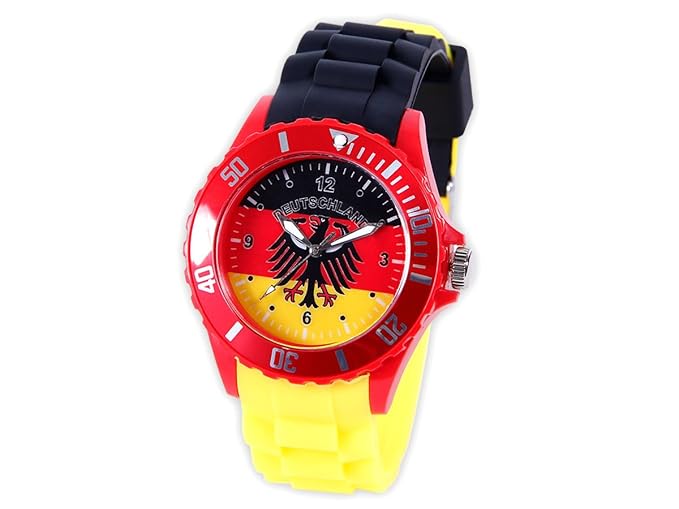Alsino Silikonuhr Deutschland EM WM Uhr Fanartikel Armbanduhr Uhr UR-DE01