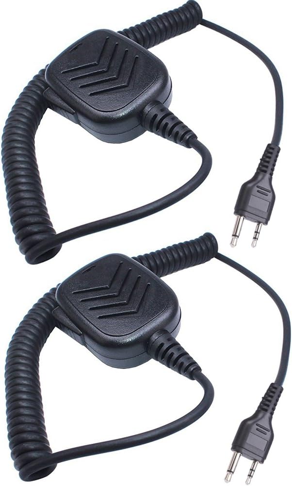 Arama A600L02 Rainproof Lightweight Handheld Shoulder Speaker Mic with PTT for 2 PIN Midland GMRS FRS GXT LXT Two Way Radios(2Pack)