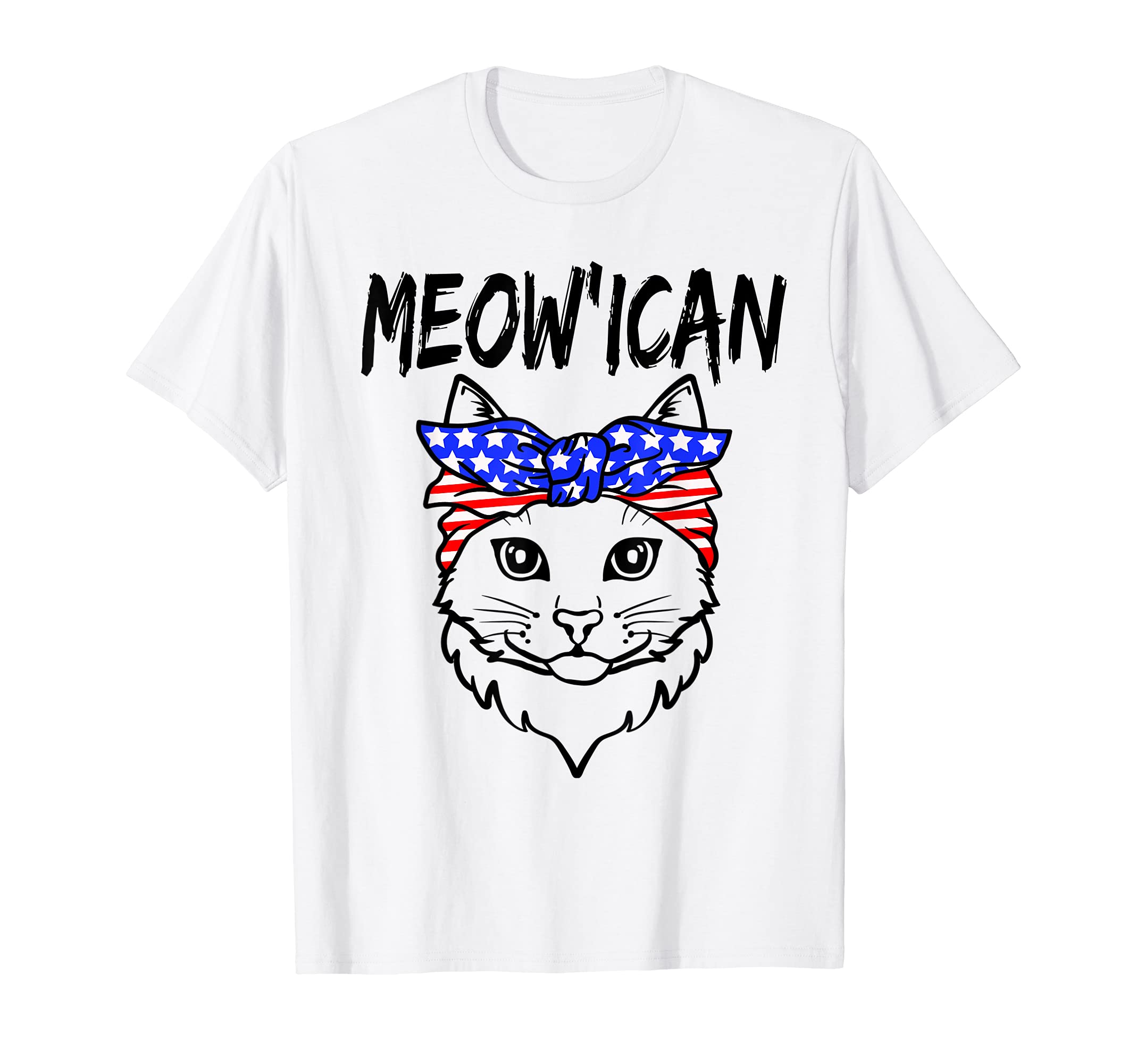 Funny Cat Memorial Day USA 4th of July Fourth of July T-Shirt