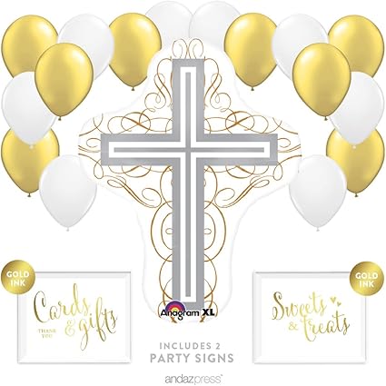 Amazon Com Andaz Press Balloon Party Kit With Signs Baptism