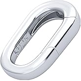 BEIQIYA 925 Sterling Silver Oval Pendant Clasp for Necklace Making, Hypoallergenic Jewelry Connector Fastener, Lobster Spring Clasp for Keychains Handbag Strap Necklace Bracelet Jewelry Making