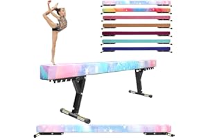 FINCOME Balance Beam Adjustable 8ft, High and Lower Floor Beam Gymnastics Equipment for Kids Children, Gymnastics Beam with Legs for Home, Professional Training, Gymnastic Club Use