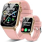 STECEi Smart Watch for Men Women Bluetooth Call, 1.85" HD Screen Smartwatch with Heart Rate/Sleep Monitor, 110+ Sport Modes Activity Trackers IP68 Waterproof, Fitness Watch for Android iOS, Pink