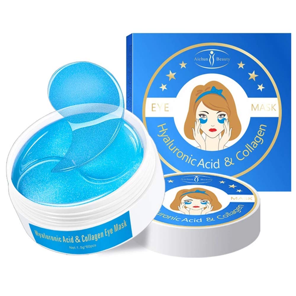 AICHUN BEAUTY 30 Pair Collagen Eye Mask Patch Hydro Gel Pad Anti-Wrinkle Dark Circles Bags Soft Smooth Skin Care Hydration Moisturizing (HYALURONIC ACID)