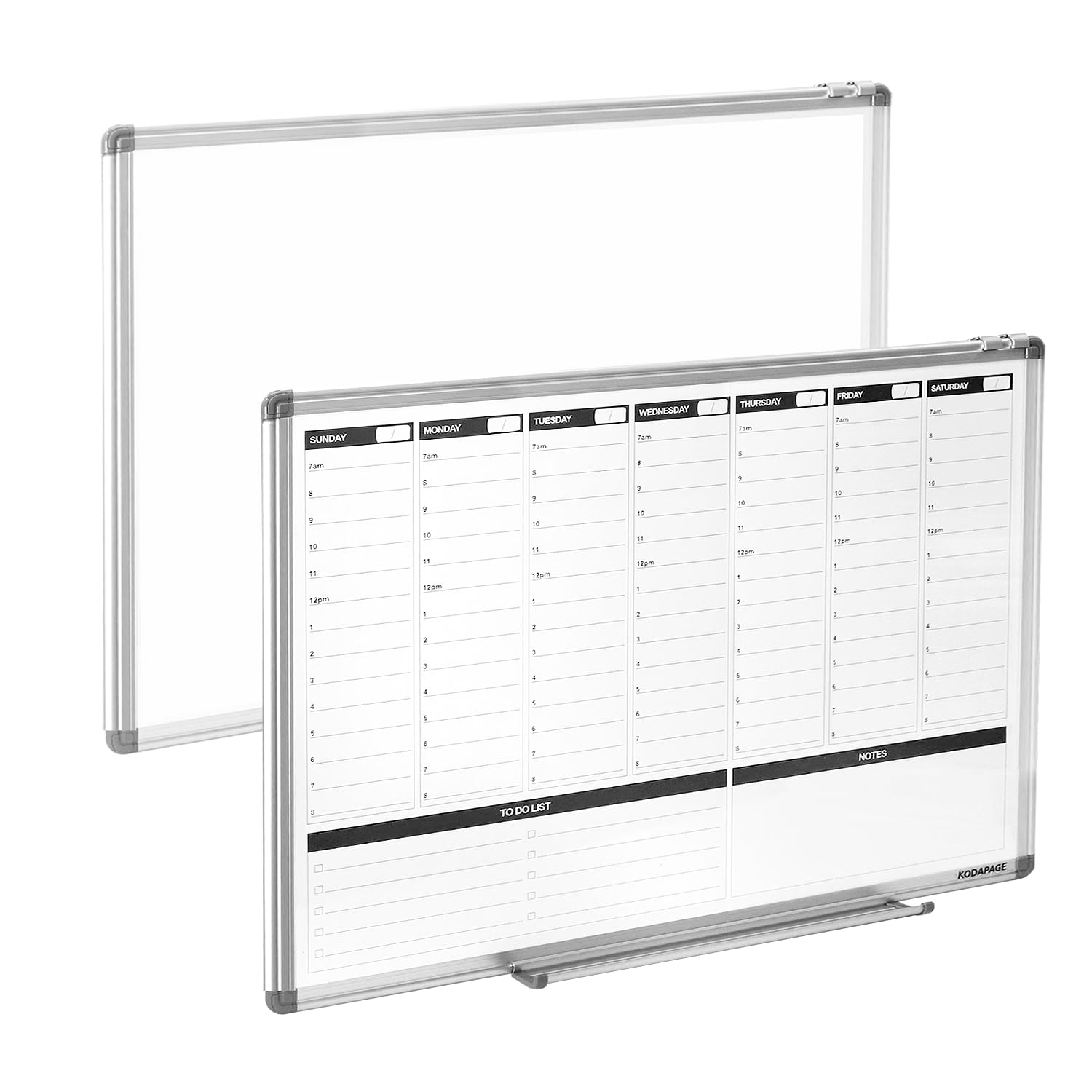 Photo 1 of KODAPAGE Large Weekly Dry Erase Board, Weekly Planner whiteboard with Hourly time Slots, Whiteboard Weekly Calendar for Schedule for Wall 36" X 24" Double-Sided for Office, Home and School