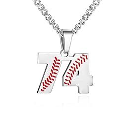 HattiDoris Baseball Number Necklace for Men 00-99