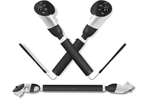 Rokeblau VR Accessories for Meta Quest 3, Handle Attachments Controller Grips Extensions for Quest 3, Dual Extension Grips Playing Beat Saber Gorilla Tag Golf Badminton Baseball More VR Games/Black